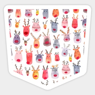 Pocket - Cute Winter Reindeers Kids Sticker